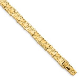 10k Yellow Gold Authentic Fine Jewelry 7.0mm NUGGET Bracelet